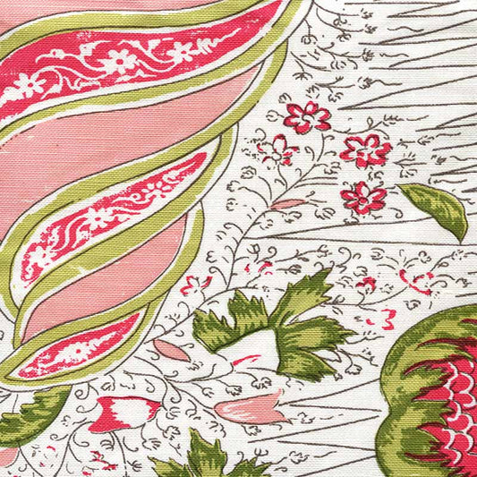 St Barts Multi Multi Greens Rose Taupe fabric by Quadrille