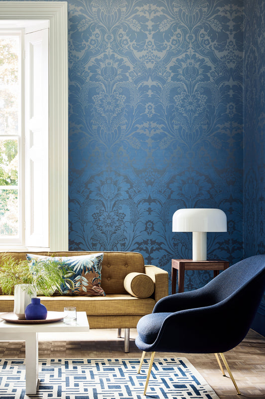 St James's Park mural by Little Greene in Cobalt Fade