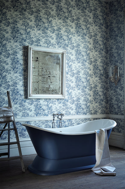 Stag Toile wallpaper by Little Greene in Juniper