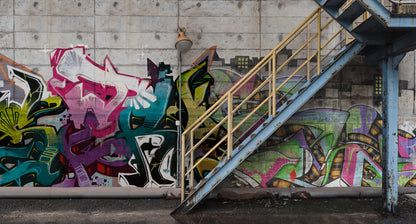 Stairway Graffiti Mural by Rebel Walls | The ReBorn House