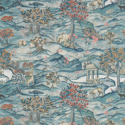 Stand Wood Teal/Velvet Blue mural by Zoffany