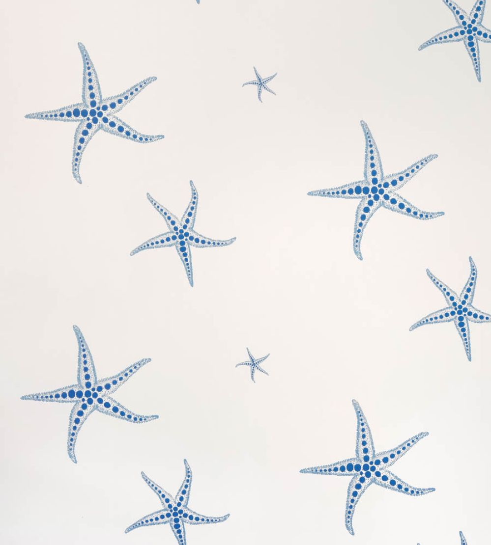 Starfish Wallpaper by Barneby Gates Blue on Parchment