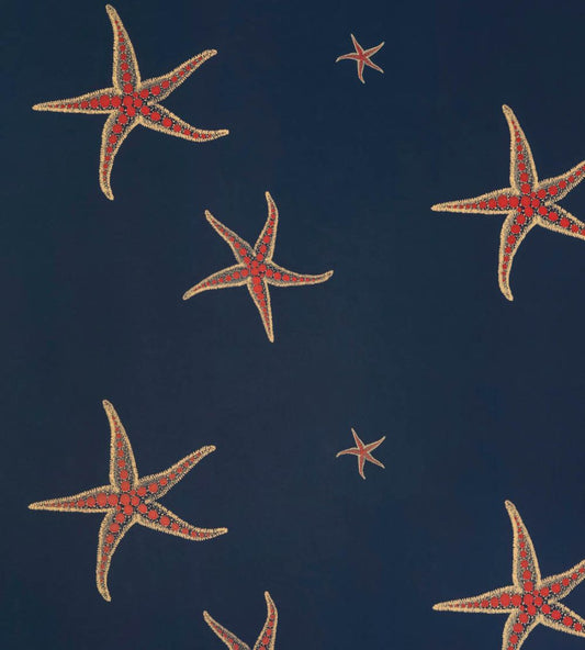 Starfish Wallpaper by Barneby Gates Navy/Sienna