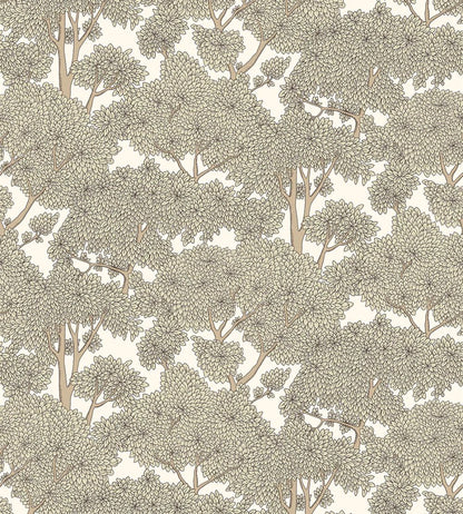Stockend Woods Wallpaper by Josephine Munsey Cotswold White and Maitland Green