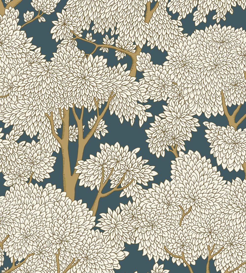 Stockend Woods Wallpaper by Josephine Munsey Navy and Ochre