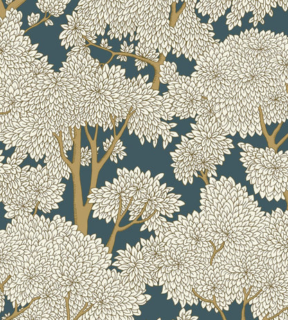 Stockend Woods Wallpaper by Josephine Munsey Navy and Ochre