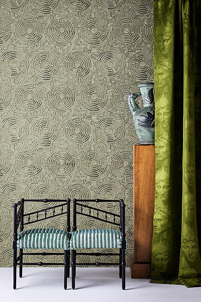 Stoned Romans Fabric by Pierre Frey shown in a room setting (view 2)