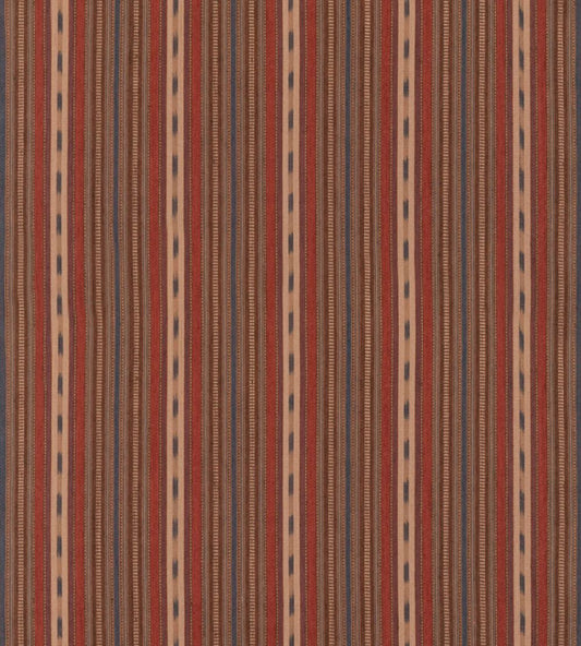 Stony Stripe Fabric by Mulberry Home Rust/Blue