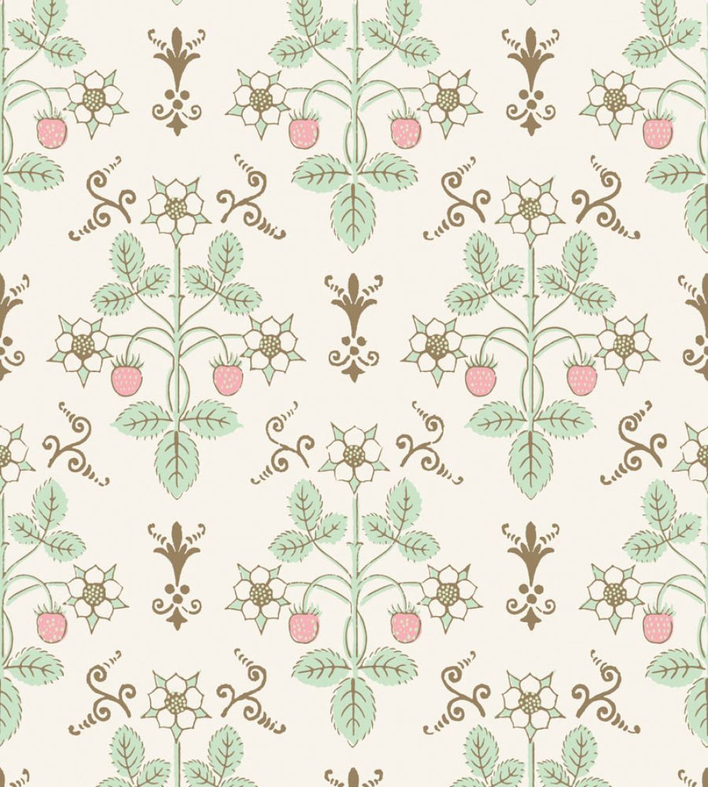 Strawberry Wallpaper by Cole & Son Blush & Mint on Pastel