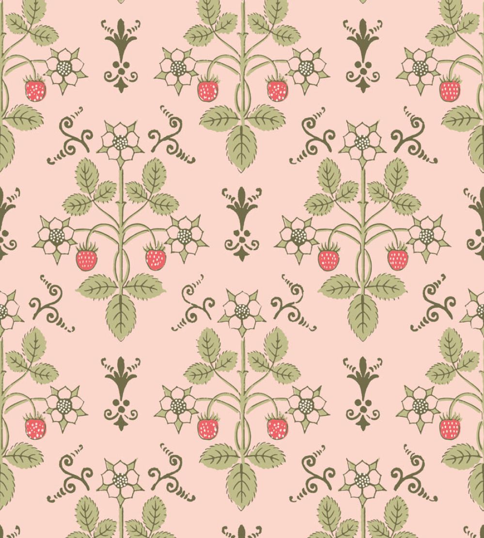 Strawberry Wallpaper by Cole & Son Chelsea Pink