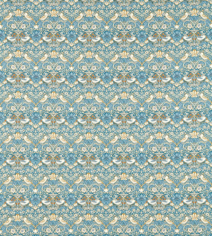 Strawberry Thief Fabric by Clarke & Clarke Denim/Spice