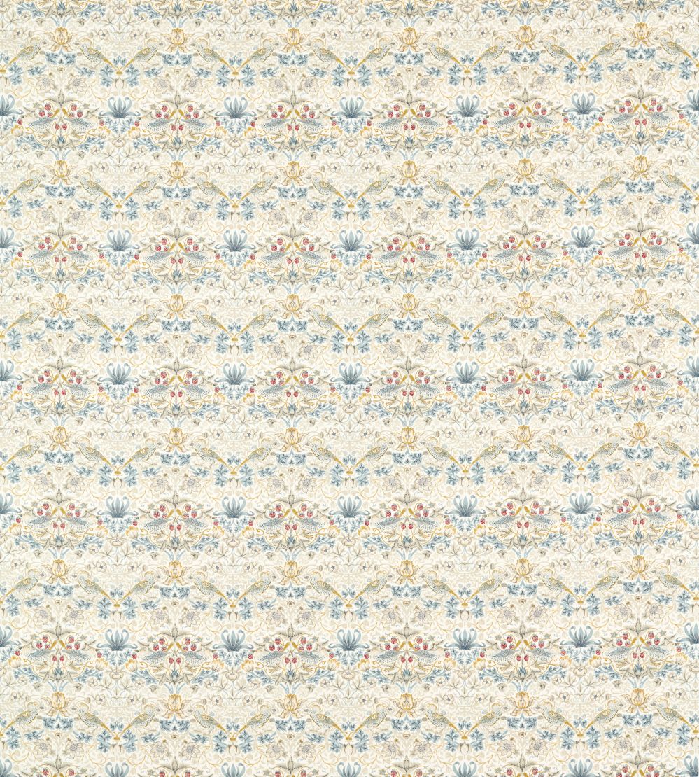 Strawberry Thief Fabric by Clarke & Clarke Linen/Plum
