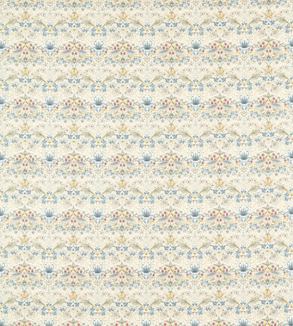 Strawberry Thief Fabric by Clarke & Clarke Linen/Plum