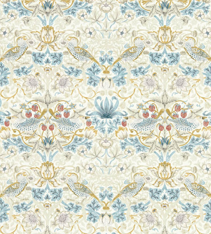 Strawberry Thief Wallpaper by Clarke & Clarke Linen/Plum