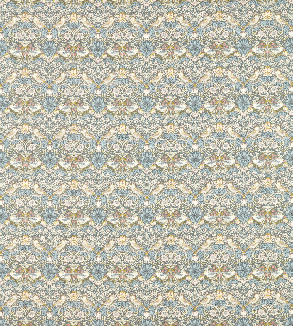 Strawberry Thief Fabric by Clarke & Clarke Slate/Blush