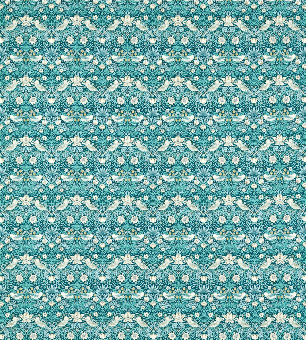 Strawberry Thief Fabric by Clarke & Clarke Teal