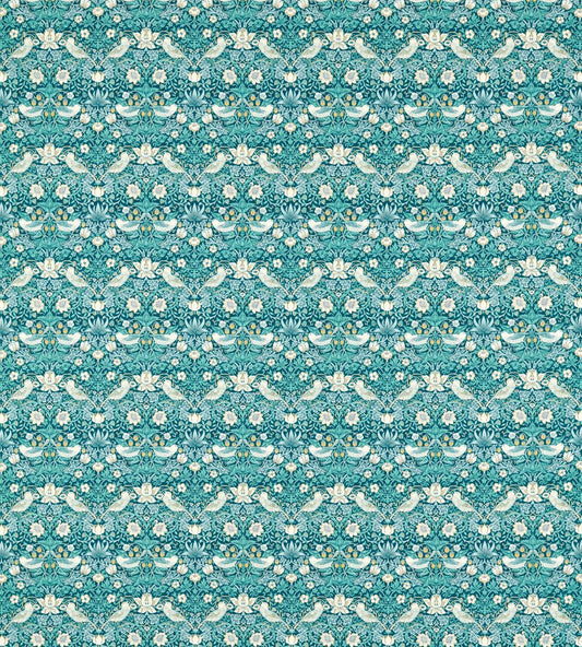 Strawberry Thief Fabric by Clarke & Clarke Teal