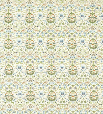 Strawberry Thief Embroidery Fabric by Clarke & Clarke Apple/Blue
