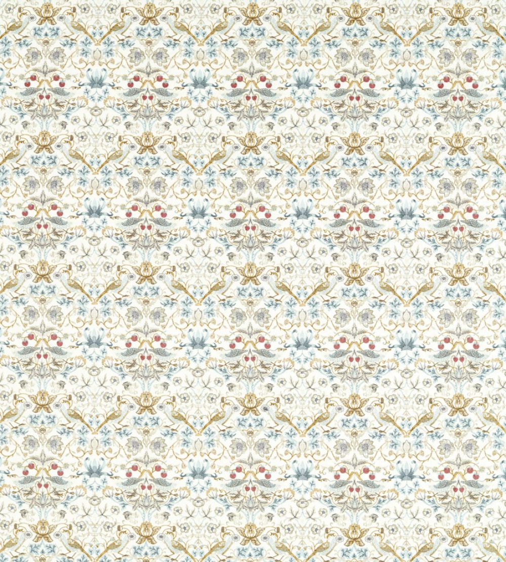 Strawberry Thief Embroidery Fabric by Clarke & Clarke Denim