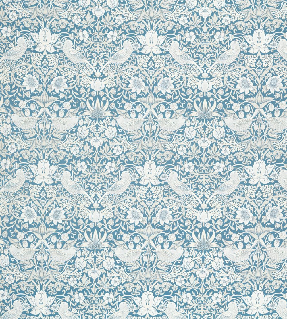 Strawberry Thief Jacquard Fabric by Clarke & Clarke Denim
