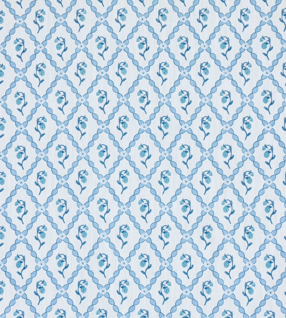 Strawberry Trellis Fabric by Barneby Gates China Blue