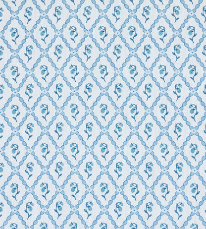 Strawberry Trellis Fabric by Barneby Gates China Blue