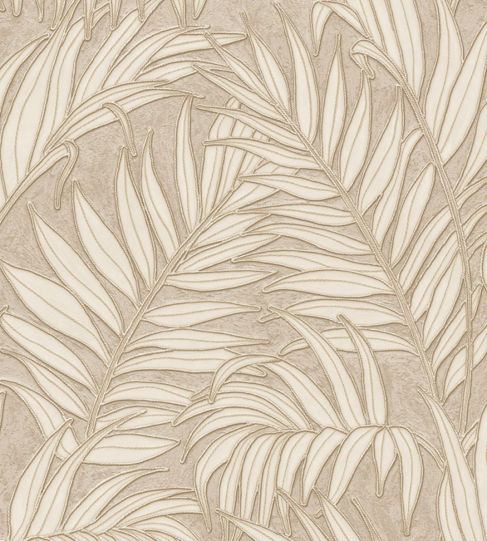 Stringed Leaves Wallpaper by Eijffinger Beige/Sand