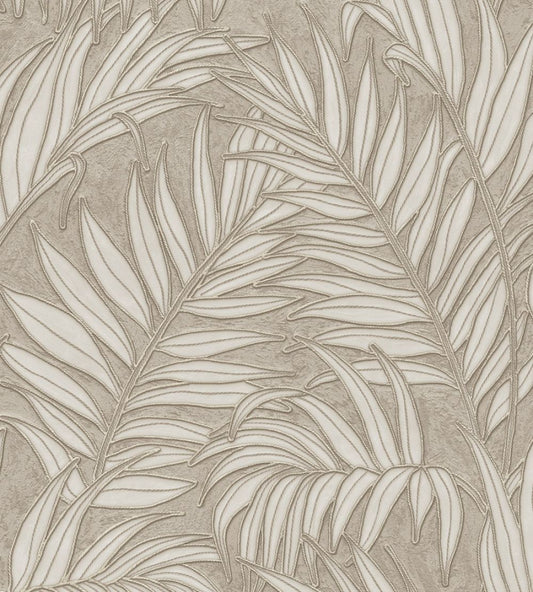 Stringed Leaves Wallpaper by Eijffinger Brown/Taupe
