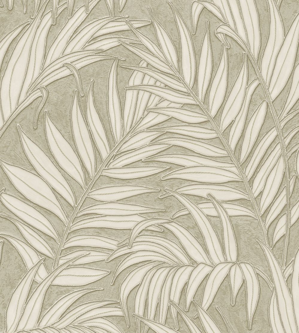 Stringed Leaves Wallpaper by Eijffinger Green
