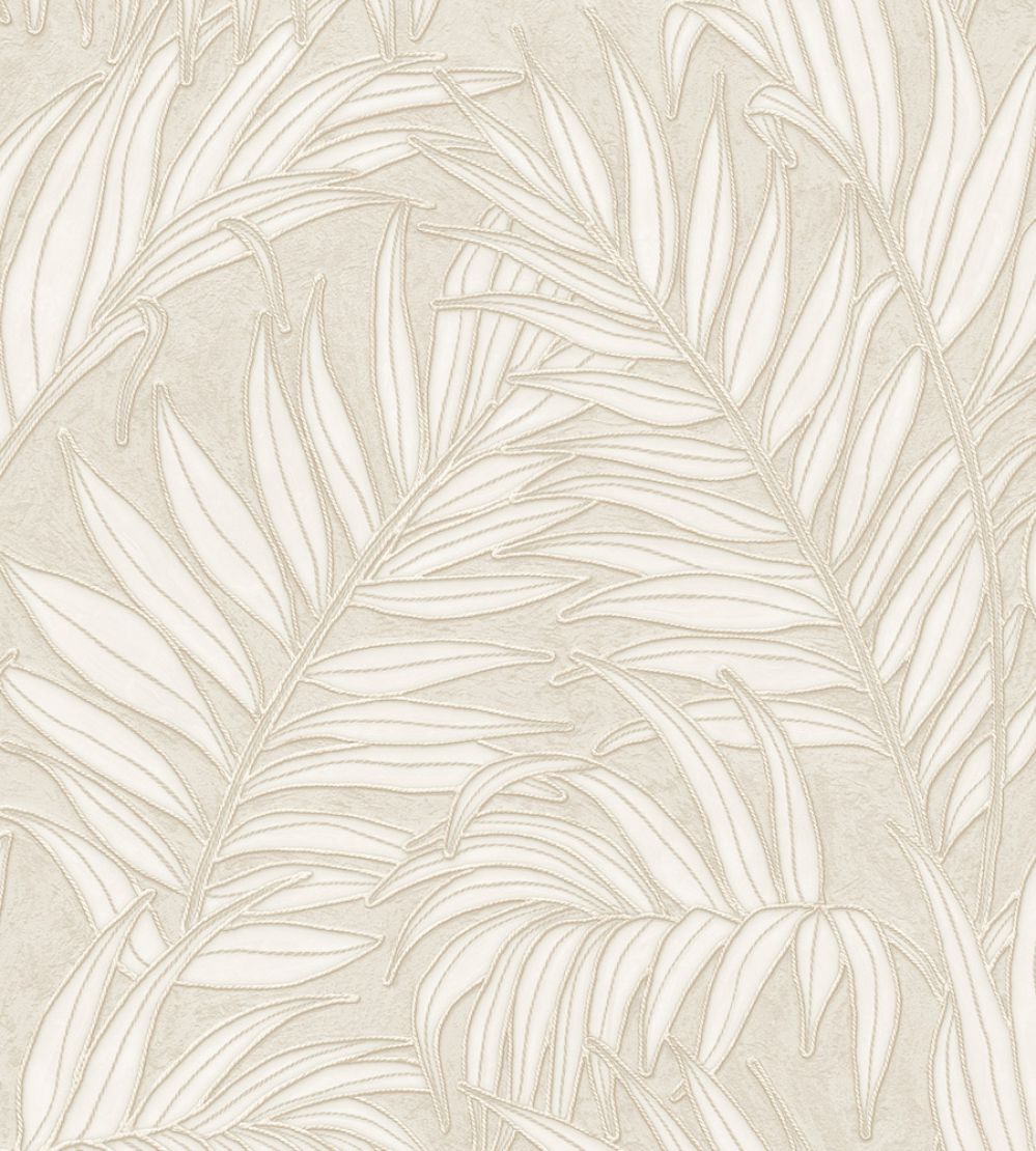 Stringed Leaves Wallpaper by Eijffinger White/Cream