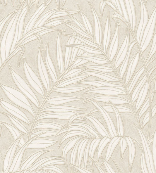 Stringed Leaves Wallpaper by Eijffinger White/Cream