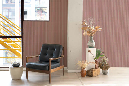 Stripe 0,7 wallpaper by Coordonné in Gamba, shown in a styled room