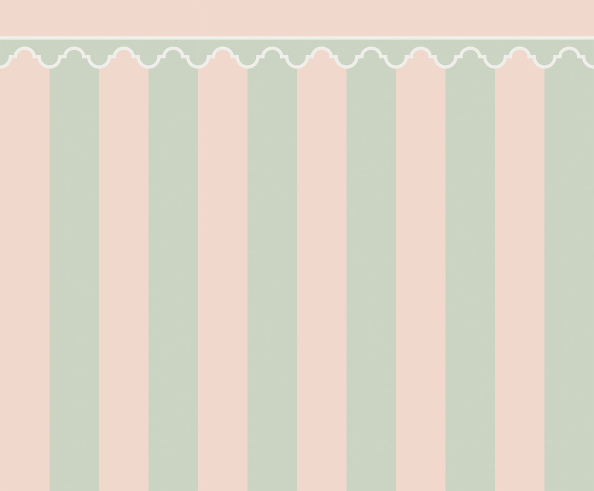 Stripe Chateau Pastel mural by Rebel Walls