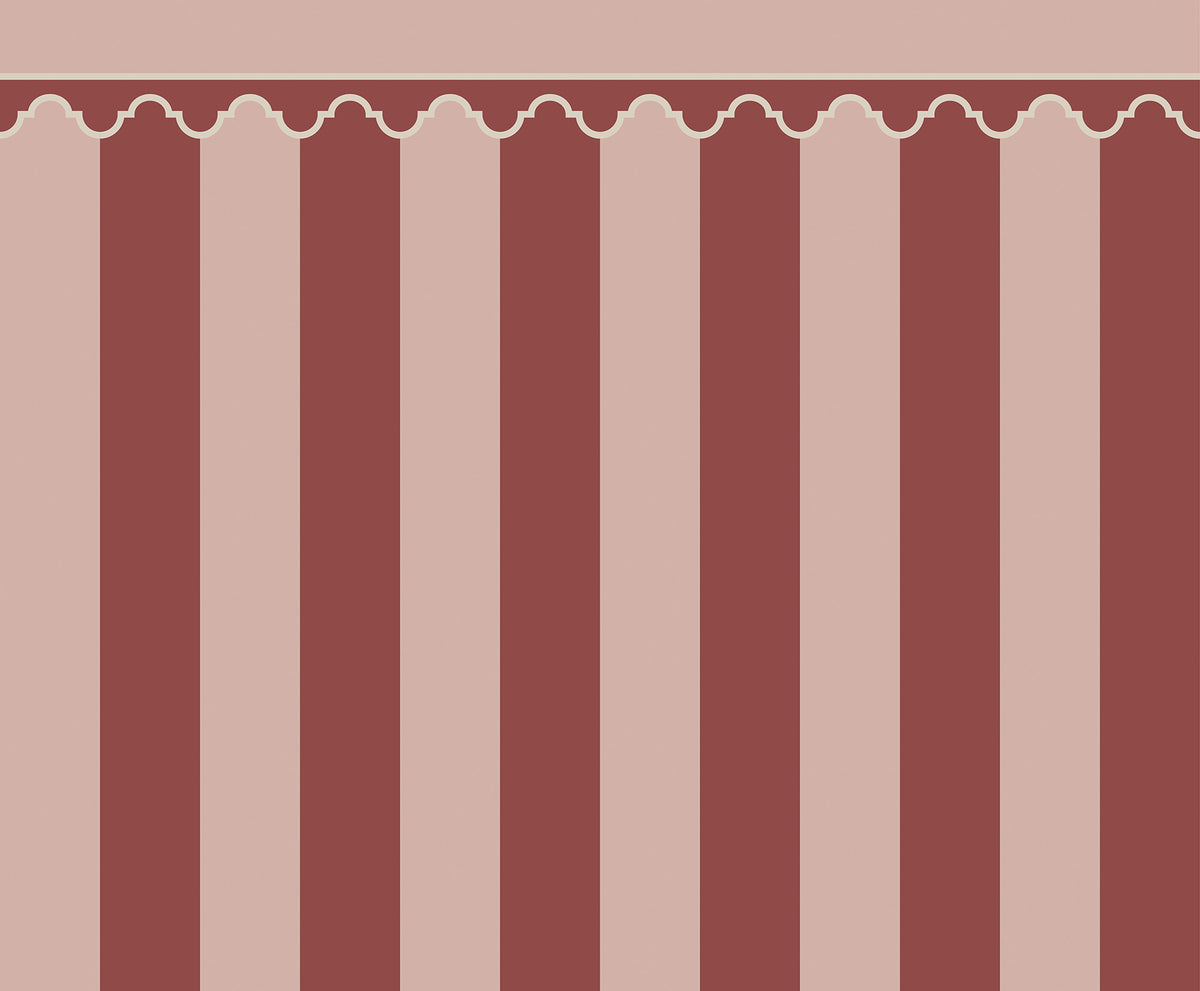 Stripe Chateau Pink mural by Rebel Walls