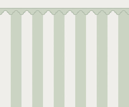 Stripe Chateau Green mural by Rebel Walls