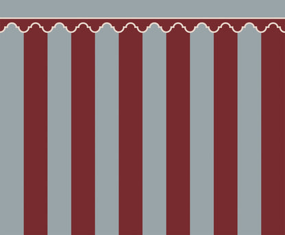 Stripe Chateau Red mural by Rebel Walls