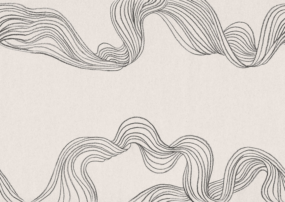 Stripes by Hand Graphite mural by Rebel Walls