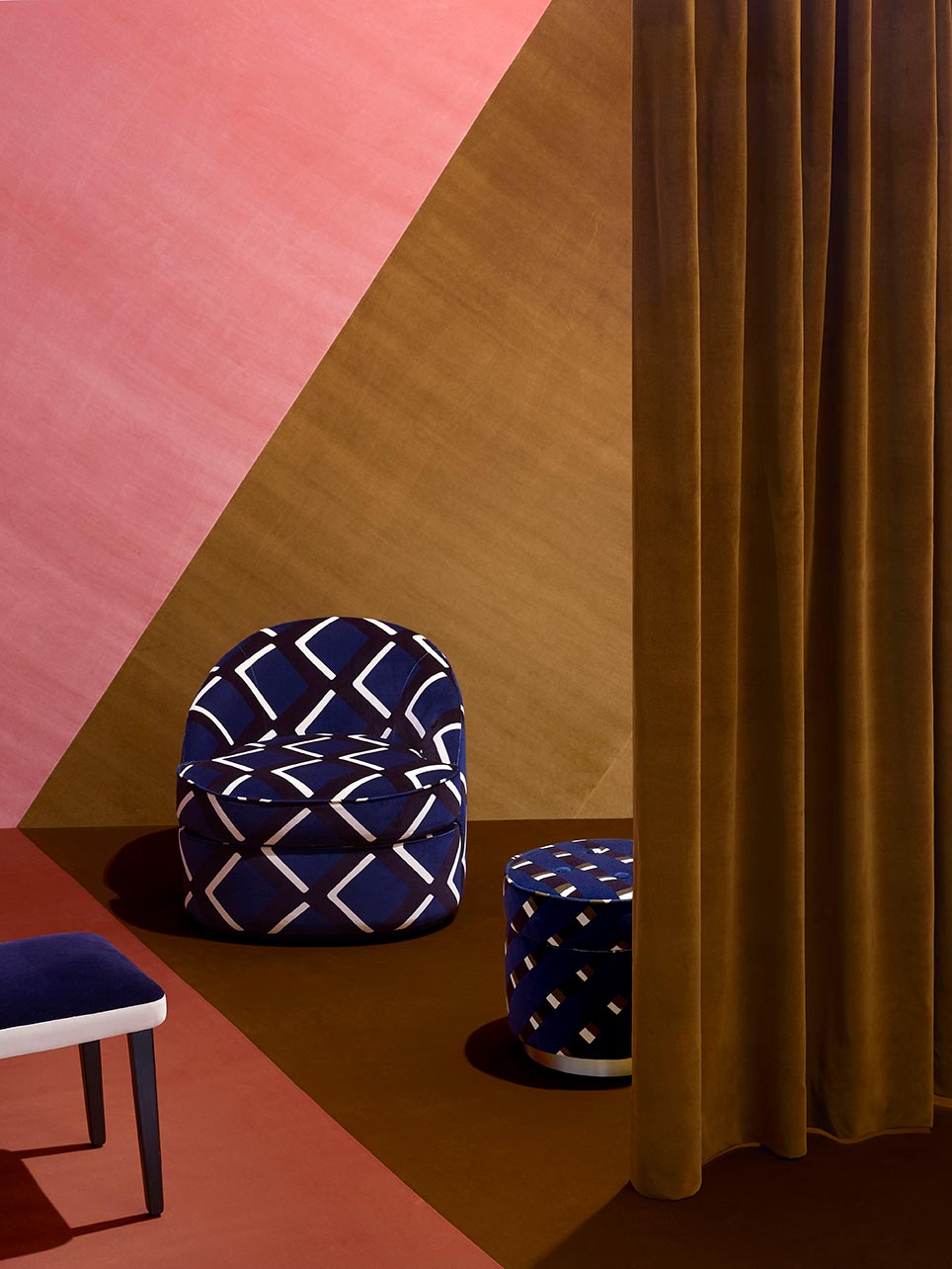 Stripes Fabric by Pierre Frey shown in a room setting (view 1)
