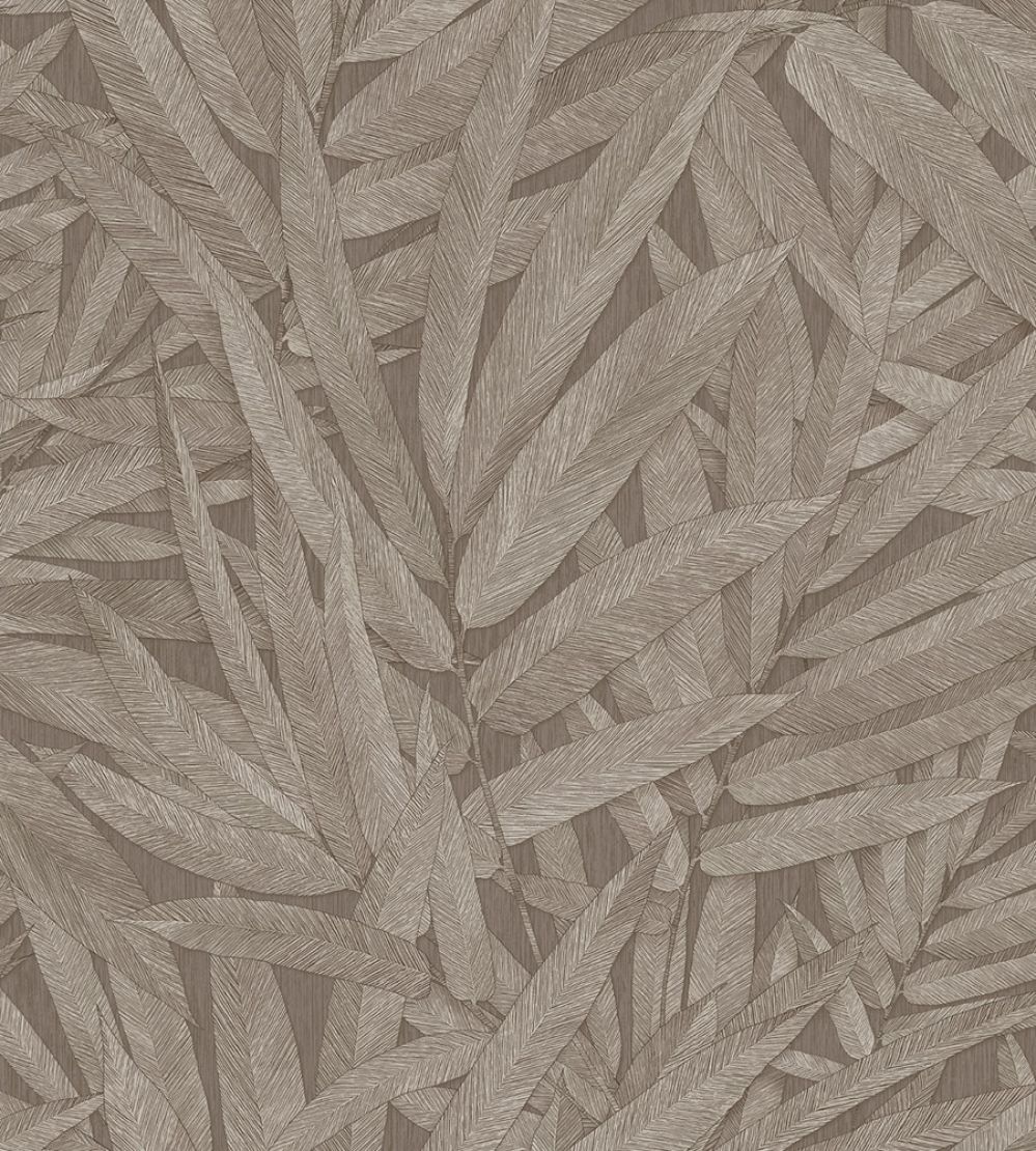 Structured Leaves Wallpaper by Eijffinger Dark Brown/Taupe