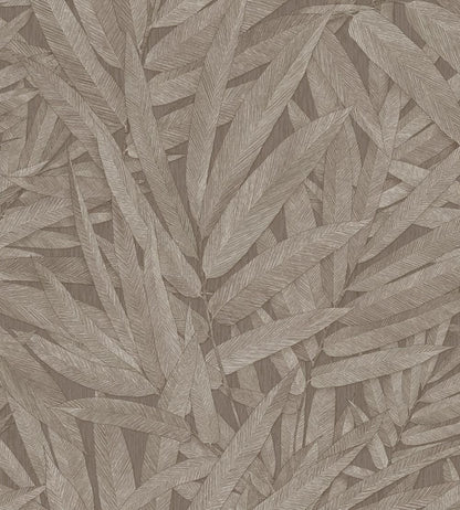 Structured Leaves Wallpaper by Eijffinger Dark Brown/Taupe