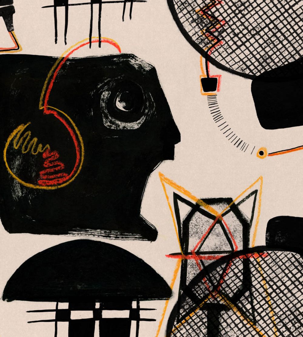 Studio Sketch Wallpaper by MINDTHEGAP Black