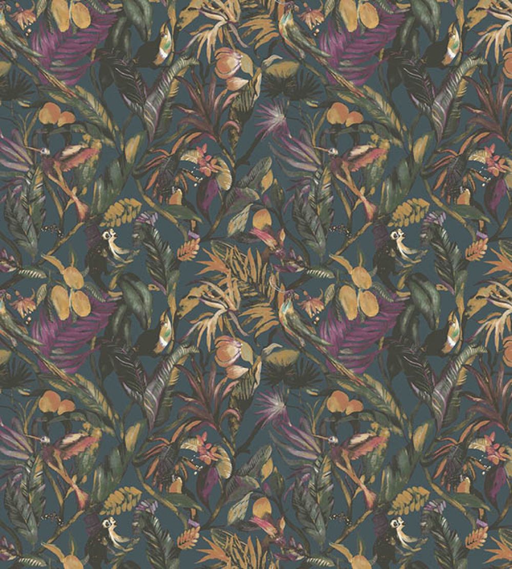 Sumatra Wallpaper by Arley House Peacock Blue