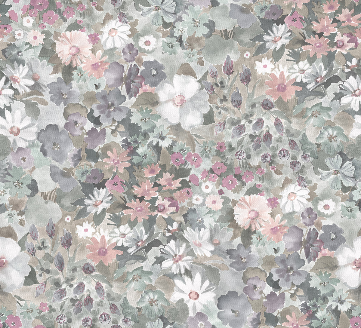 Summer Field Dusty Pink mural by Rebel Walls