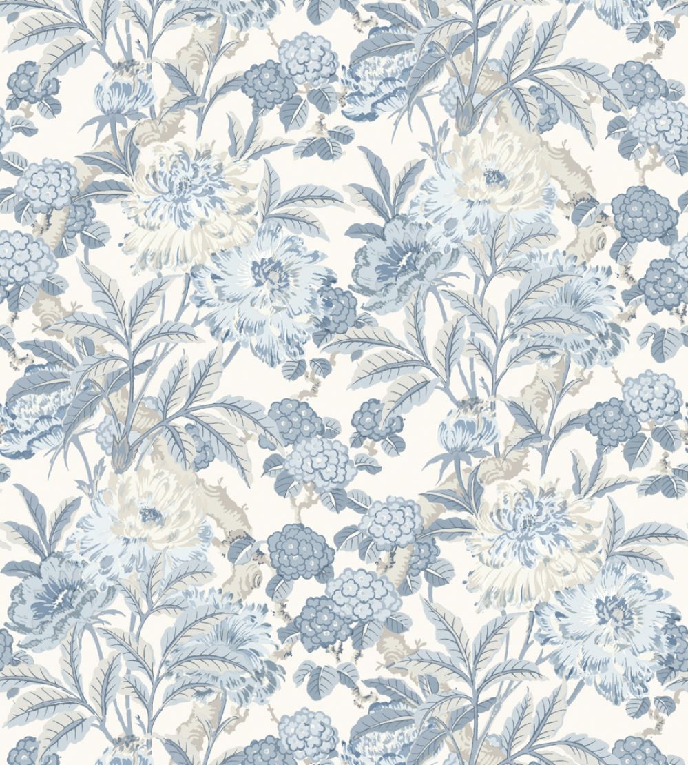 Summer Peony Wallpaper by GP & J Baker Blue