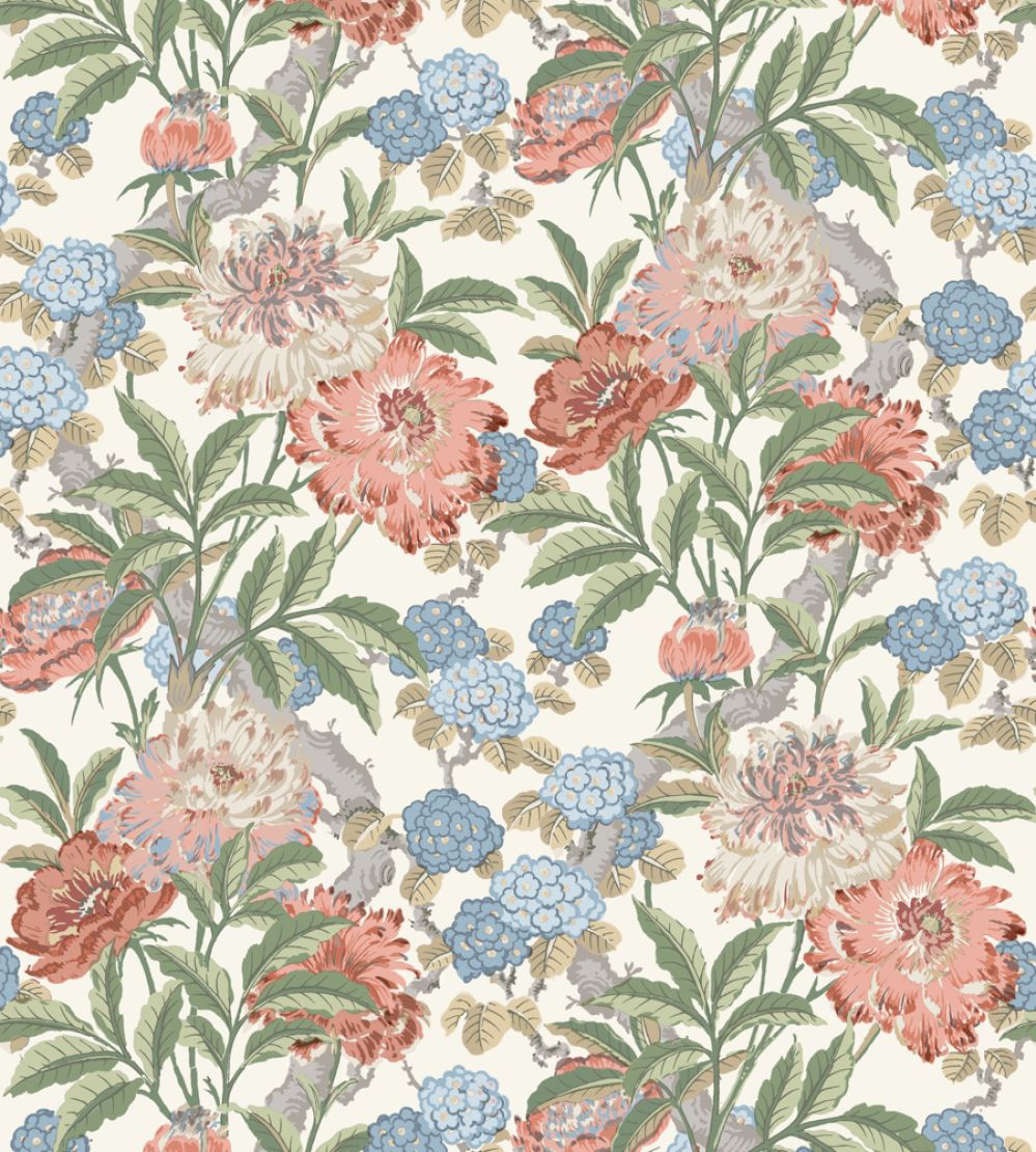 Summer Peony Wallpaper by GP & J Baker Red/Green
