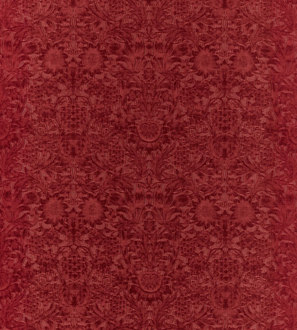 Sunflower Caffoy Velvet Fabric by Morris & Co Barbed Berry