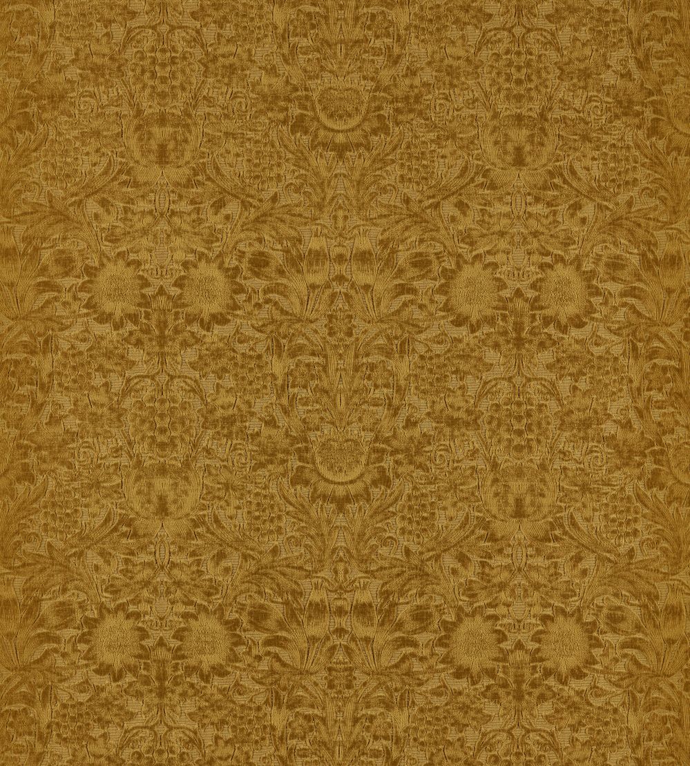 Sunflower Caffoy Velvet Fabric by Morris & Co Sussex Rush