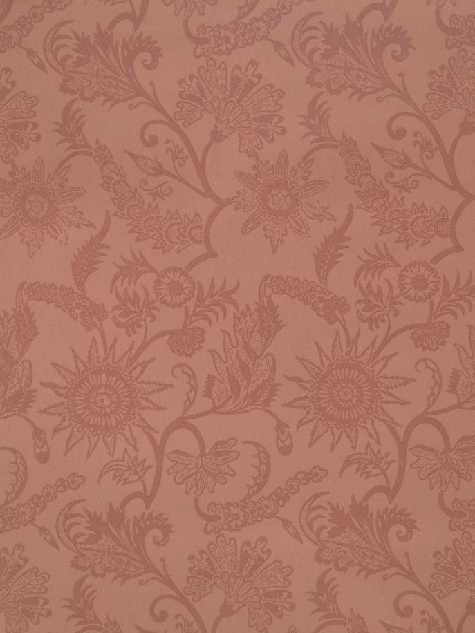 Sunflower Hand Block Wallpaper by Watts 1874 in Burnt Ginger
