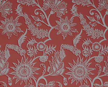 Sunflower Hand Block Wallpaper by Watts 1874 in Tomato