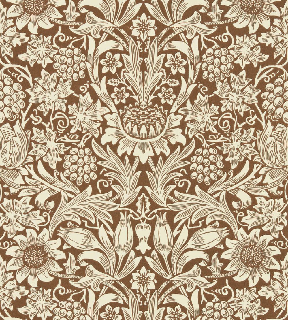 Sunflower Wallpaper by Morris & Co Chocolate/Cream